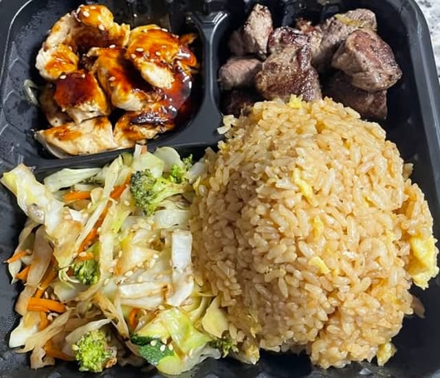 Filet Mignon* & Teriyaki Chicken.